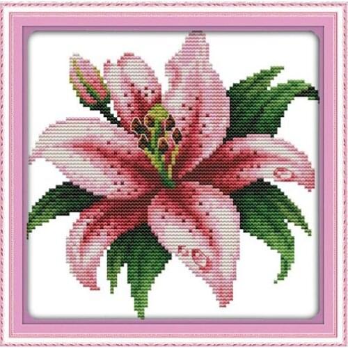 Joy Sunday a blooming lily Cross Stitch Kits pattern Printed Chinese embroidery needlework fit for decoration in the living room