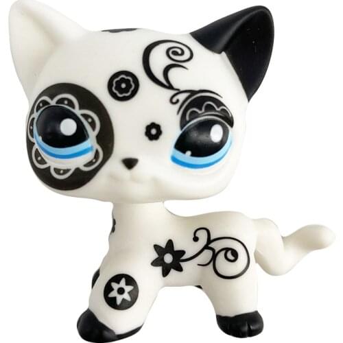 2021 NEW Lps one piece Toy Cat Pet Shop Toy Pink Dog Black Short Hair Cat Collection Action Standing Role Playin Childrens Gift