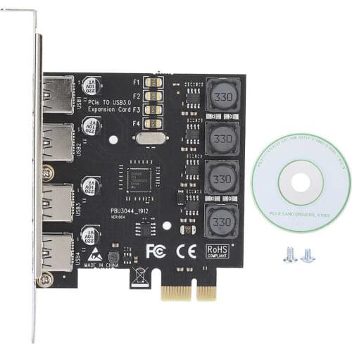 PC Expansion Card USB 3.0 PCI-E 4 Port Adapter for NEC Chip High Speed Transfer Rate