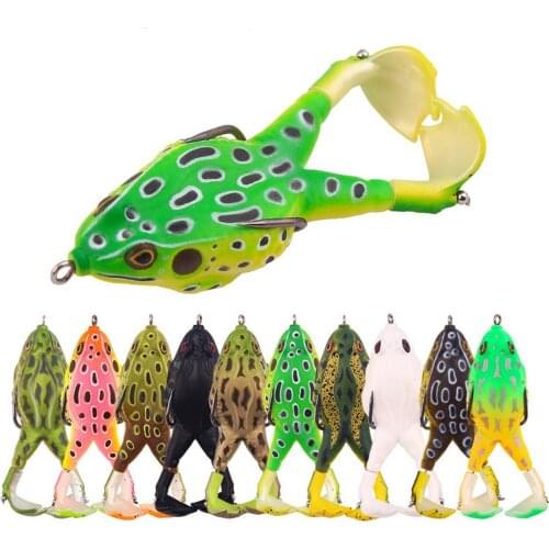 Fishing Lures Frog Propeller Softbait 9cm 13.6g Artificial Simulation Stickbait Accessories Double Hook Fake Bait YE0093