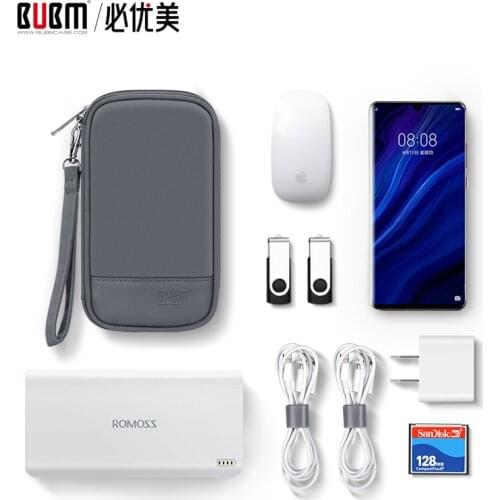 BUBM portable bag for 20000 mAh power bank pouch carrying case cable organizer portable bag for external battery compact charge