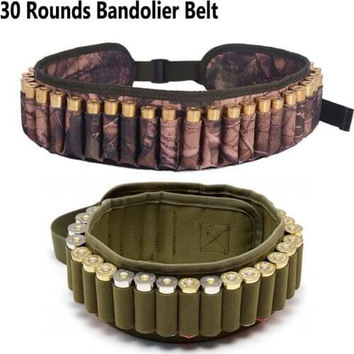 Tactical 25 Rounds Bandolier 12 Gauge Ammo Holder Belt Airsoft Military Rifle Shotgun Cartridges Pouch Waist Belt Holster