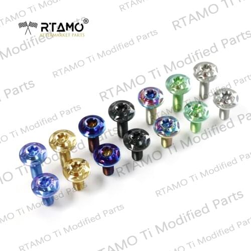 Titanium Screws Disc Brake Rotor M6X15/20mm(OD=14) Ti Bolts for Bike Motorcycle and Car Parts