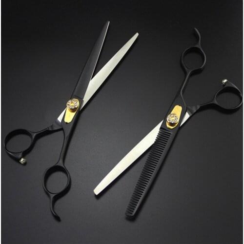 High quality Japan steel 7 '' Pet dog grooming hair scissors set cutting shears scissor thinning berber hairdressing scissors