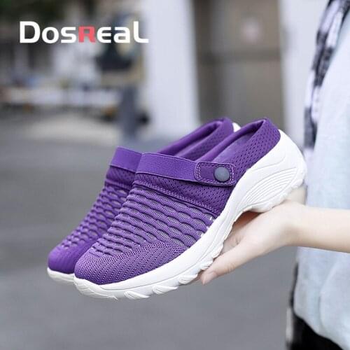 Dosreal Women Summer Platform Sandals Soft Comfortable Casual Sneakers For Females Fashion Mesh Shoes Slip On Shake Slippers