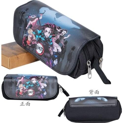 1 pcs Japan Anime Demon Slayer: Kimetsu No Yaiba Props Student Wallet Pu Large Capacity Pencil Bag Toys Gift