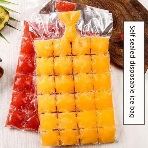 10pcs/pack Ice Cube Mold Disposable Self-Sealing Ice Cube Bags Transparent Faster Freezing Ice-making Mold Bag Kitchen Gadgets