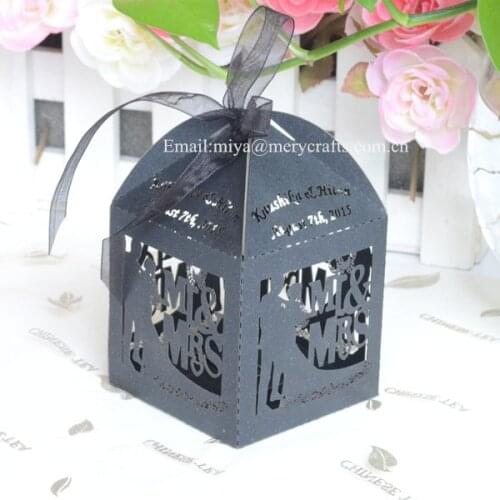 100pcs/lot custom mini black gift bag paper wedding
