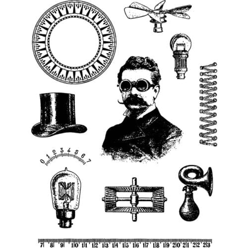 2021 New Invention Human Figure Hat Clear Stamps Sets and Light Bulb Scrapbooking For Crafts Card Making no Metal Cutting Dies