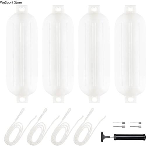 4 pcs 8.5" x 27" / 210mmx680 mm (g3) Black Boat Inflatable Bumpe Boat Fender Bumper Dock Shield Protection Marine Boat Fender