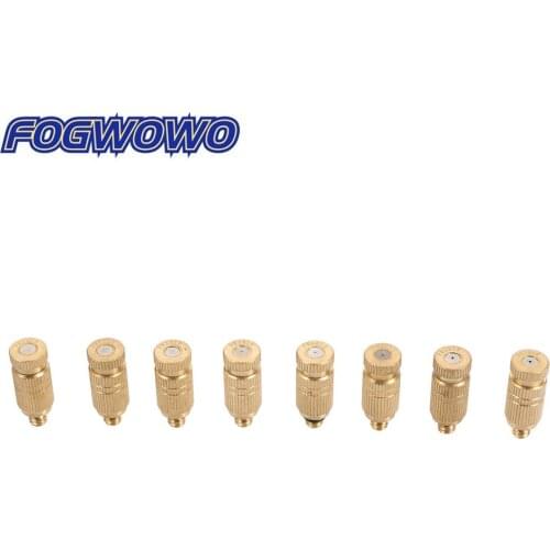 60 Pcs Brass 3/16 High Pressure Misting Nozzles Garden Irrigation Landscaping Atomizing Sprayers Cooling Disinfection Device