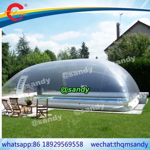 Free air ship to door! popular clear shelter transparent inflatable dome pool cover,transparent inflatable pool bubble tent