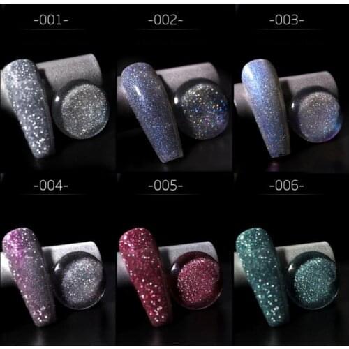 12Color Glitter Nail Polish Diamond Soak Off UV Gel Varnish Colorful Nail Gel Polish Nail Sequin Gel Nail Art Kit 8ml TSLM1