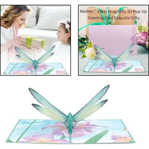 Paper Dragonfly Up Greeting Card Mothers Day Birthday Gifts for Wife Wedding