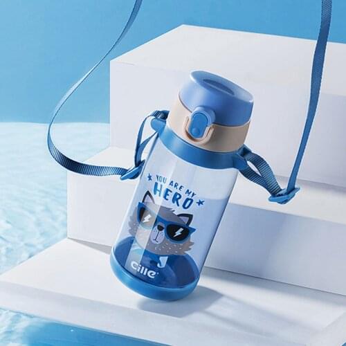 Kids Water Bottle Plastic Cup,straw Cup,cute Transparent Tumbler Cup Cartoon Portable Student Mug Straws Reusable with Lid