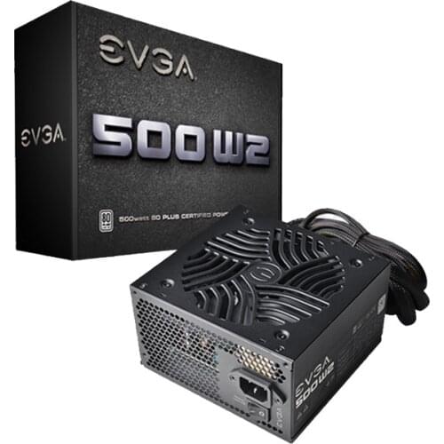 EVGA 500W2 80+ White Certified PSU Continuous Power 120mm Ultra Quiet Cooling Fan ATX 12V V2.3/EPS Active PFC Power Supply