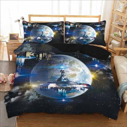 Bedding Set 3D Print Design Duvet Cover Sets King Queen Twin Size Dropshipping Gift for children Space ship 3pcs war 0652