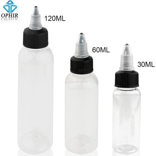 OPHIR 30ML 60ML 120ML Container Bottles Airbrush Plastic Bottles (paint cup) Crystal Clear Spare Bottle Airbrush Accesory_KD001