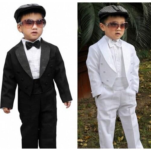 2Styles Baby Boy Wedding Suit 5 Pcs:Coat+Vest+Shirt+Bow Tie+Pants Newborn Baby Wedding Suit Party Baptism Christmas suits