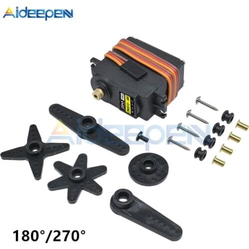 DMS15 15kg High Torque Digital Metal Servo Steering Gear 180/270 Degree Rotation For Robot RC Helicopter Airplane Steering Gear