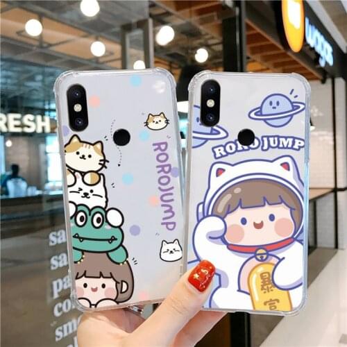 Cute anime girl snacks Phone Case Transparent for Xiaomi cc max mix note 3 2 6 8 5 10 11 9 10 play x s se lite pro