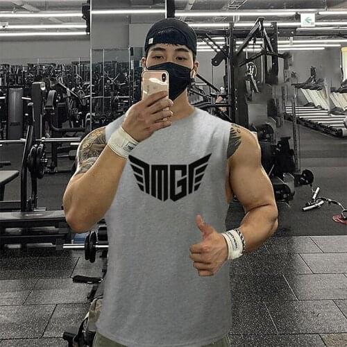 Men Summer Gym Fitness Cotton Tank Tops Joggers sleeveless Breathable shirt Male fashion Casual Tank top Bodybuilding Clothing