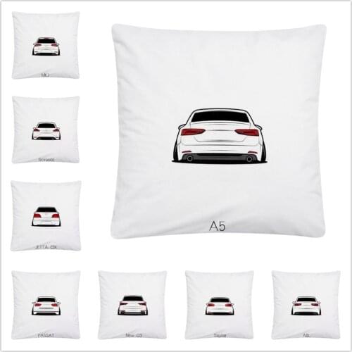 Simplified All Kinds Of Car Tail Patterns Soft Short Plush Cushion Cover Pillow Case for Home Sofa Car Decor Pillowcase 45X45cm
