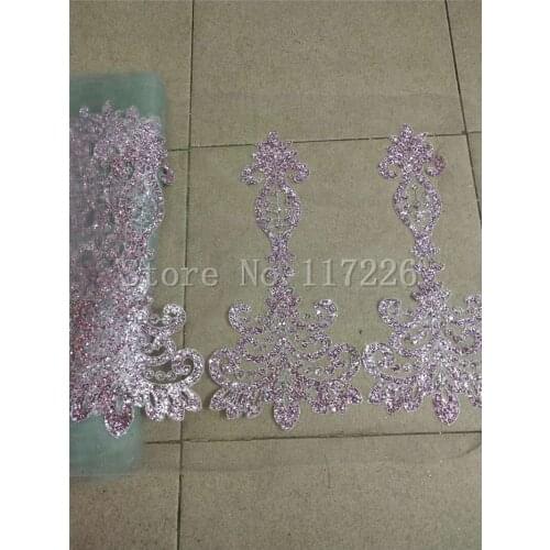 Nigerian Lace Fabrics JRB-52402 with silver glued glitter French Embroidered lace fabric for party dress