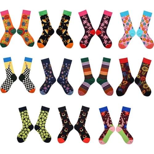 Cotton Womens Socks Harajuku Colorful Cartoon Cute Funny Kawaii Big flower Female Christmas Factory Dropshipping Contact Us