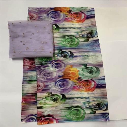 2021 Latest Fashion High Quality Cotton Printed Lace Fabric For Womens Dress Sewing Material 5+2 Yards/Set! LXFO12151