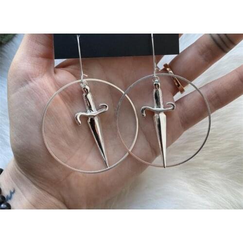 New Design!Dagger Hoop Earrings Punk Goth Hoops