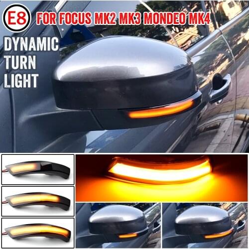 2pcs Flowing Side Wing Rearview Mirror Indicator Blinker LED Dynamic Turn Signal Light For Ford Focus 2 3 Mk2 Mk3 Mondeo Mk4 EU