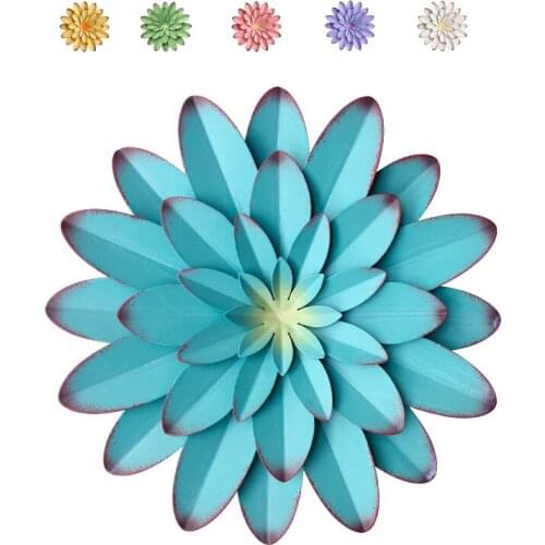 Durable Metal Flower Wall Decor Hanging Decoration with hook for Patio Bedroom Living Room Office Garden wall ornament