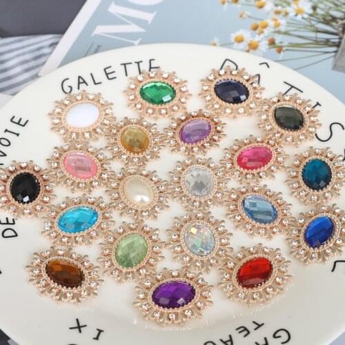 10Pcs/Lot Rhinestone Button For Craft Sewing Diy Handmade Clothing Decorative Embellishment Home Decoration Accessories