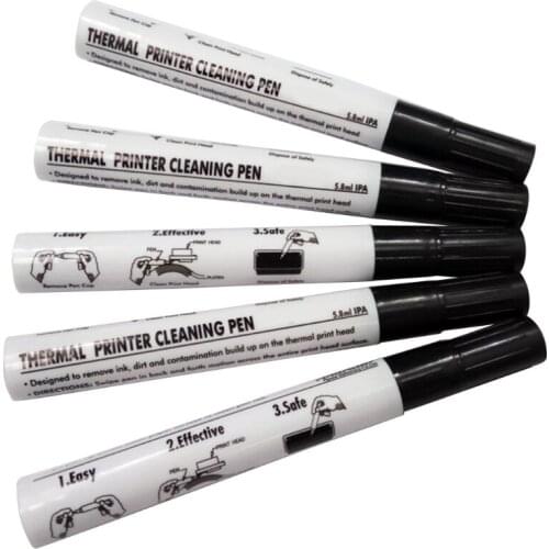 5 Pcs Maintenance Pen Decontamination Pen Printer Printhead Cleaning Pen Label Card Printer Thermal Printer Cleaning Pen