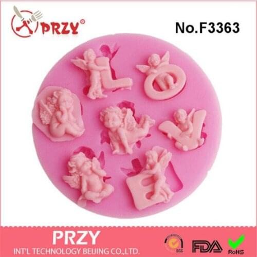 Letters LOVE angels baby silicone fandont mold Silica gel moulds angelChocolate molds candy mould cake baking decoration tools