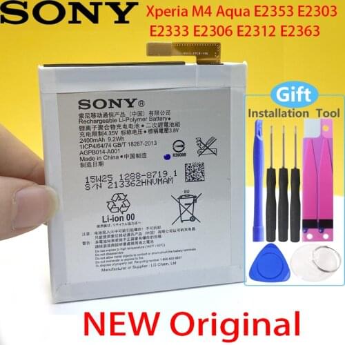 Sony Xperia M4 Aqua E2353 E2303 E2333 E2306 E2312 E2363 AGPB014-A001 Phone 100% Original LIS1576ERPC 2400mAh Battery
