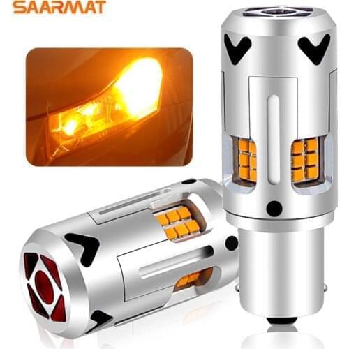2PCS CANbus no error LED Turn signal 3000K amber P21W BAU15S PY21W For Toyota Corolla camry 40 50 70 rav4 prado prius 20 30 50