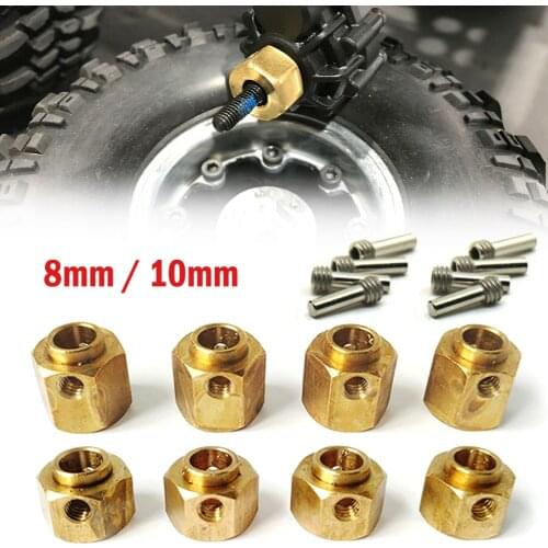 RCTOYFUN 4pcs 8mm 10mm Brass Weighted Extension Coupler 12mm Wheel Hexagon Hub DIY Accessories For Traxxas TRX-4 1/10 RC Track