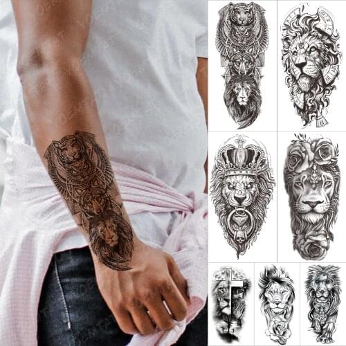 Waterproof Temporary Sleeve Arm tatooo Stickers Tiger Owl Lion Tribal Egypt tattoo Body Art Fake Transferable tatoo Male Female