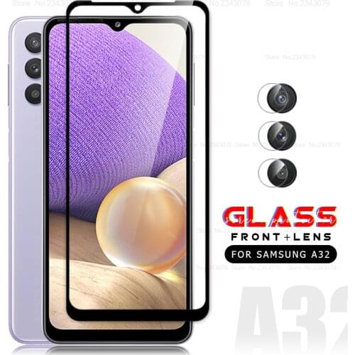 For Samsung A32 Glass Camera Lens Screen Protector For Samsung Galaxy A32 A 32 A325F 6.5'' Safety Cover Tremp Glass Film