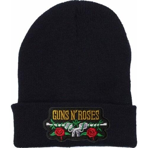 Guns N Roses Knit Hat Winter Hats Casual Beanie For Men Women Fashion Knitted Winter Hat Hip-hop Skullies Hat