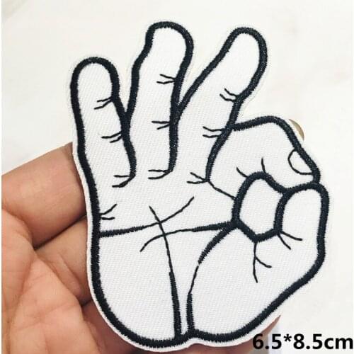 10Pcs OK Letter Fashion Embroidery Patches For Clothing DIY Iron On Patches On Clothes Bag Custom Patch