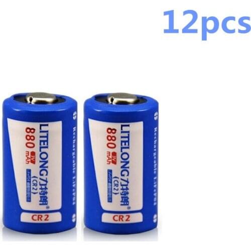 12pcs/lot Original 3V Cr2 rechargeable battery high capacity 880mah lithium ion rechargeable battery for camera lithium battery