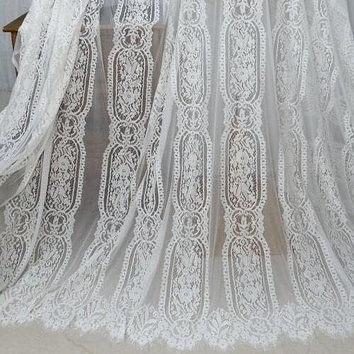 3 Meter 150cm WideEyelash Lace Fabric Flower DIY Crafts Wedding Dress Clothing Lngeire lace material Handmade