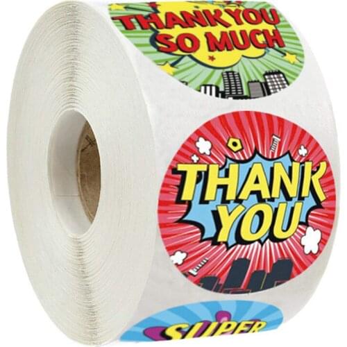 500pcs/roll 6 Style Thank You Stickers Seal Labels Handmade Custom Sticker Scrapbooking For Gift Decoration Stationery Sticker