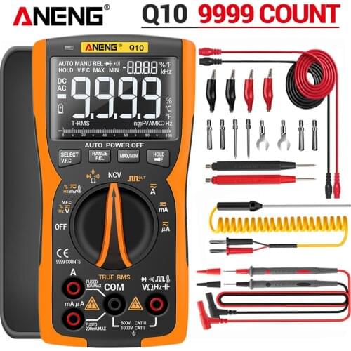 ANENG Q10 Digital Multimeter 9999 Professional Tester Multimetro True RMS Analog DIY Transistor Capacitor NCV Testers LCR Meter