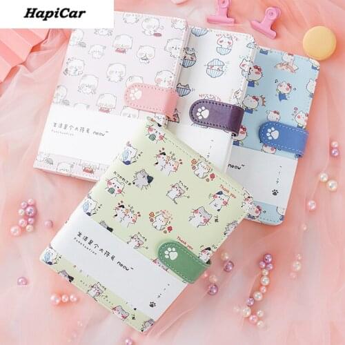 Cute Cat Pattern PU Magnetic Buckle Notebook Kawaii Various Styles of Inner Pages Student Diary Notepad School Office Stationery