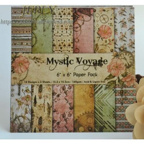 Flower Series Scrapbooking Paper Pack Craft Paper Art Card Card Making 6inches 24 Sheets /pack