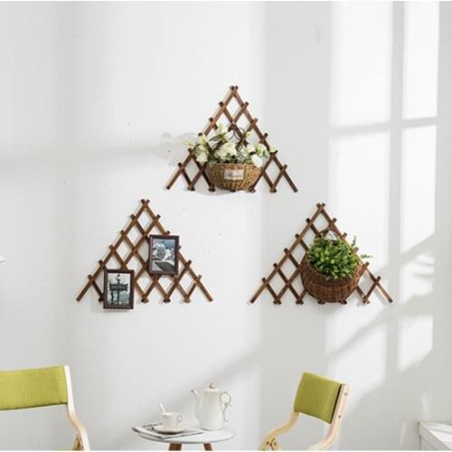 Wooden Garden Wall Triangle Fence Panel Plant Climb Trellis Support Decorative Garden Fence For Home Yard Garden Decoration